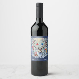 Reindeer Christmas Weinetikett