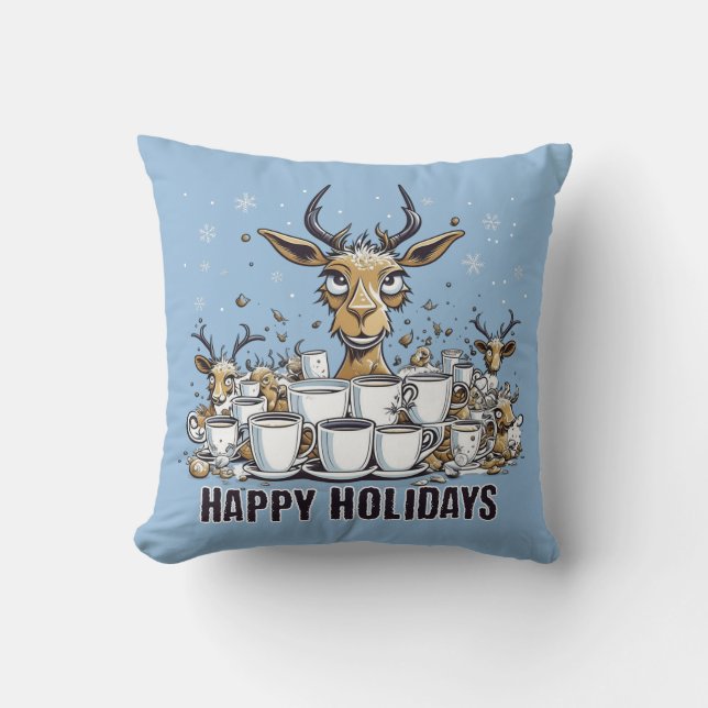 Reindeer Coffee Kissen (Vorderseite)