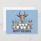 Reindeer Coffee Postkarte (Vorne/Hinten)