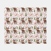 Reindeer cute floral mug fleecedecke (Vorderseite (Horizontal))