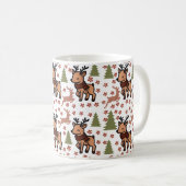 Reindeer cute floral mug kaffeetasse (VorderseiteRechts)