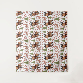 Reindeer cute floral mug wandteppich
