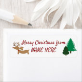 Reindeer Dachshund Sticky Gift Tags Doxie (Insitu)