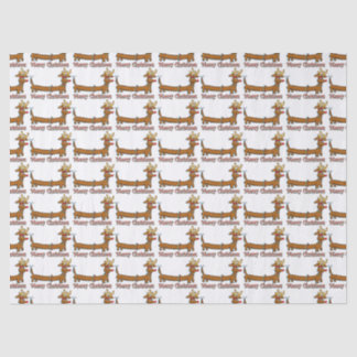 Reindeer Dackel Frohe Weihnachten Seidenpapier