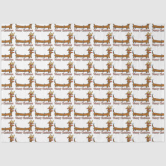 Reindeer Dackel Frohe Weihnachten Seidenpapier