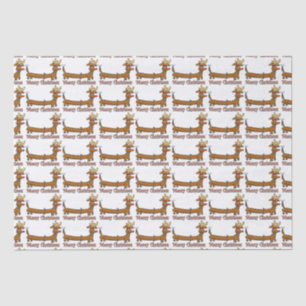 Reindeer Dackel Santa Claus Seidenpapier