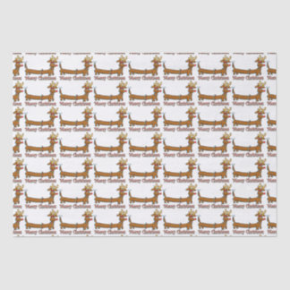 Reindeer Dackel Santa Claus Seidenpapier