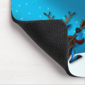 Reindeer Dancing Guitar Merry Christmas Tree Blue Mousepad (Ecke)