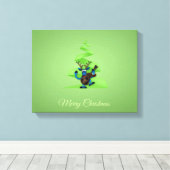 Reindeer Dancing Guitar Merry Weihnachtsbaum Leinwanddruck (Insitu (Holzboden))