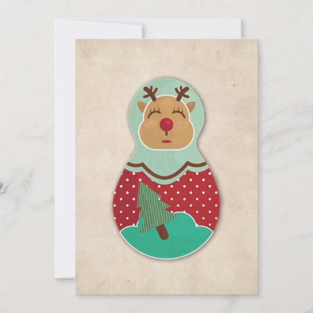 Reindeer,Deer, Russian doll, Babushka, Matroshka (Vorderseite)