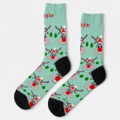 Reindeer Design Christmas Socken (Linkes Detail)