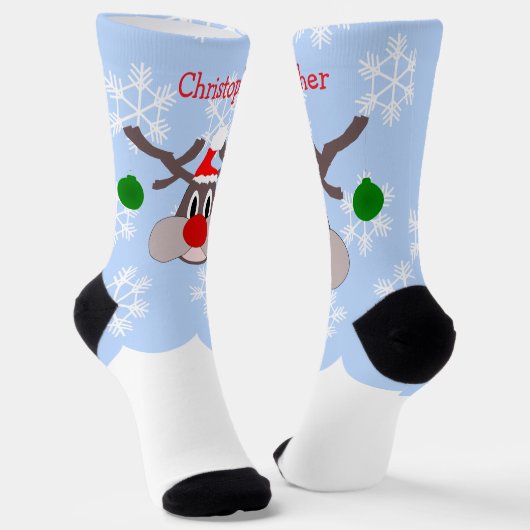 Reindeer Design Christmas Socken (Gewinkelt)