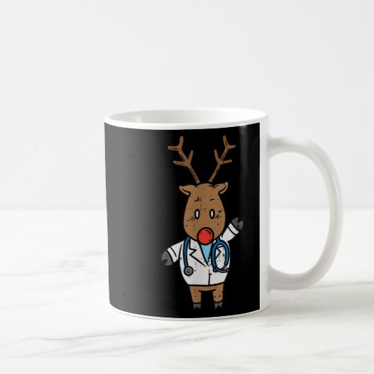 Reindeer Doctor Nurse Stethoscope Medical Christma Kaffeetasse (Rechts)