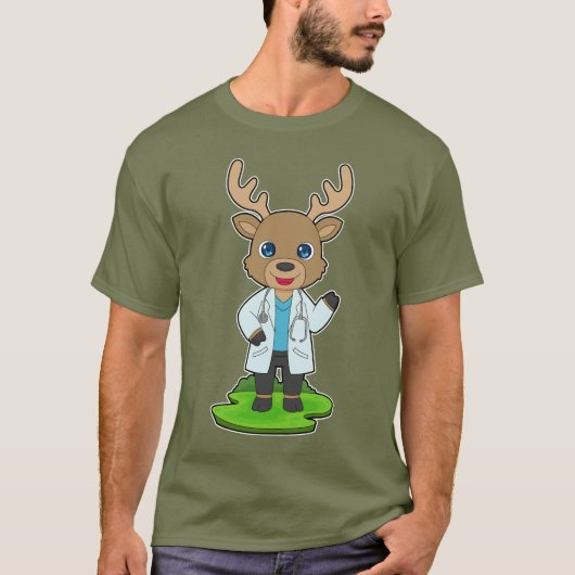 Reindeer Doctor Stethoscope T-Shirt (Vorderseite)