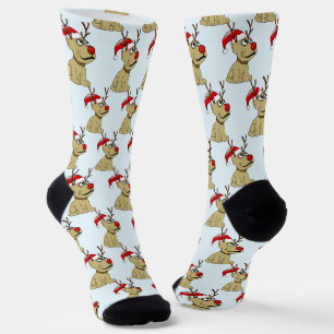 Reindeer Dog Christmas Socken