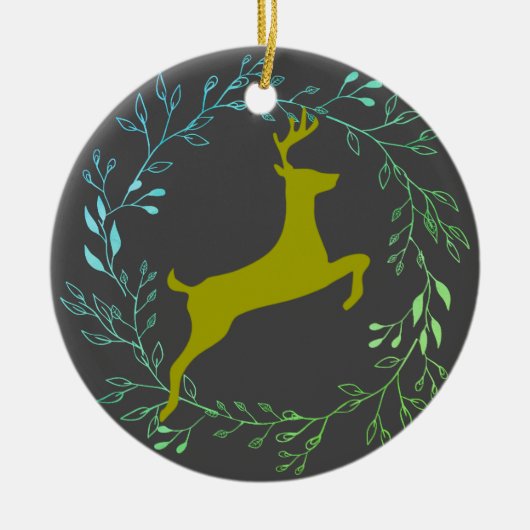 Reindeer - Donner Keramik Ornament (Vorne)