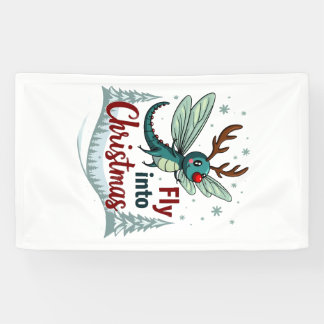 Reindeer Dragonfly Banner
