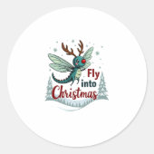 Reindeer Dragonfly Runder Aufkleber (Vorderseite)