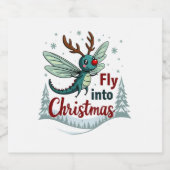 Reindeer Dragonfly Schaumweinetikett (Einzelnes Label)