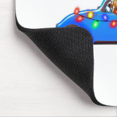 Reindeer driving a beetle with christmas treeb mousepad (Ecke)