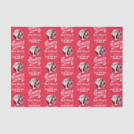 Reindeer Express von Weihnachts-Weihnachtsrot aus  Seidenpapier (Vorderseite)