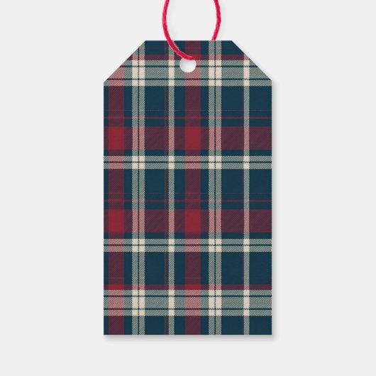 Reindeer Express Weihnachtsmann Kariert Weihnachte Geschenkanhänger (Rückseite)