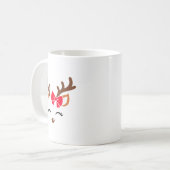 Reindeer Face Gles Christmas Costume Xmas Pajama G Kaffeetasse (Vorderseite Links)