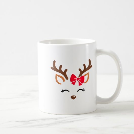 Reindeer Face Gles Christmas Costume Xmas Pajama G Kaffeetasse (Rechts)