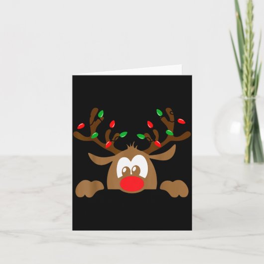 Reindeer Face Matching Family Christmas Deer Girl Karte (Vorderseite)