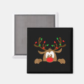 Reindeer Face Matching Family Christmas Deer Girl Magnet (Vorderseite/Rückseite)