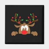 Reindeer Face Matching Family Christmas Deer Girl Magnet (Vorne)