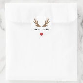 Reindeer Face Runder Aufkleber (Tasche)