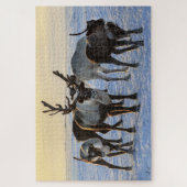 Reindeer Family in the Snow Puzzle (Vertikal)