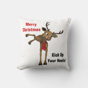 Reindeer feiert Weihnachts-Illustration Kissen