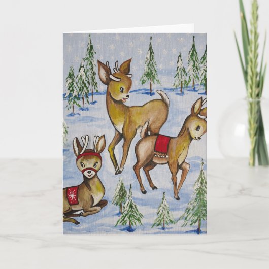 Reindeer Feiertagskarte (Vorderseite)
