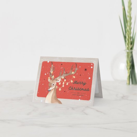 Reindeer Feiertagskarte (Vorderseite)