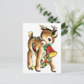 Reindeer Feiertagspostkarte (Stehend Vorderseite)