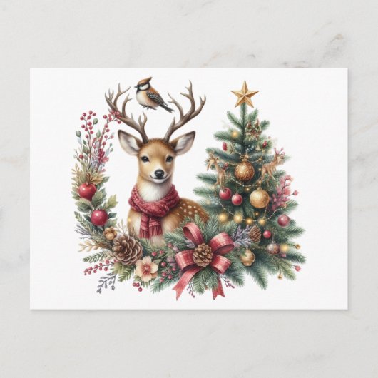 Reindeer Feiertagspostkarte (Vorderseite)