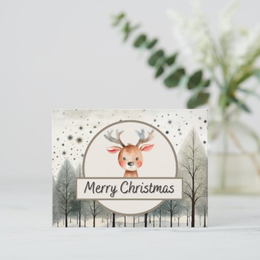 Reindeer Feiertagspostkarte (Stehend Vorderseite)