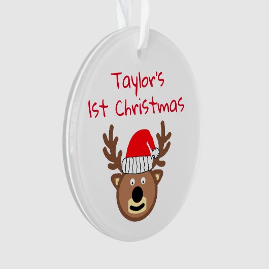 Reindeer First Christmas Ornament (Vorderseite)