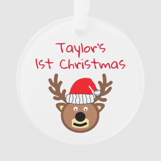 Reindeer First Christmas Ornament (Vorderseite)