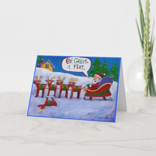 Reindeer Flat Christmas Card Feiertagskarte (Vorderseite)