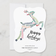 Reindeer Floral | Poinsettia Pine Bough Happy