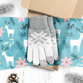 Reindeer Floral Poinsettia Whimsisches Weihnachtsf Seidenpapier