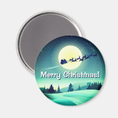 Reindeer Flying Sleigh Magnet (Vorderseite/Rückseite)