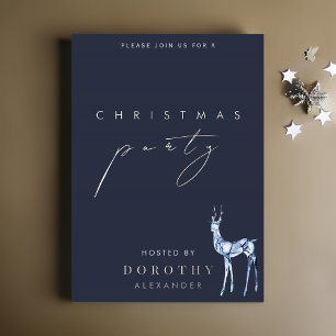 Reindeer Foil Christmas Party Einladung