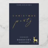 Reindeer Foil Christmas Party Einladung (Vorderseite)