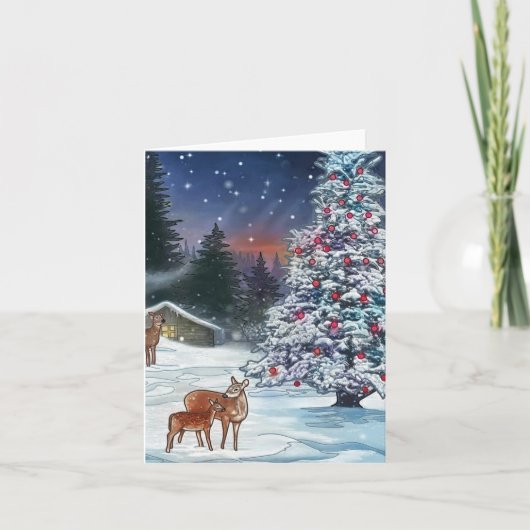 Reindeer Forest Feiertagskarte (Vorderseite)