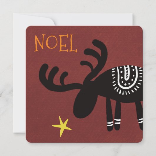 Reindeer found the star: Christmas card, flat Karte (Vorderseite)