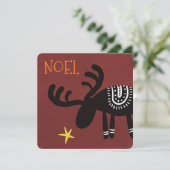 Reindeer found the star: Christmas card, flat Karte (Stehend Vorderseite)